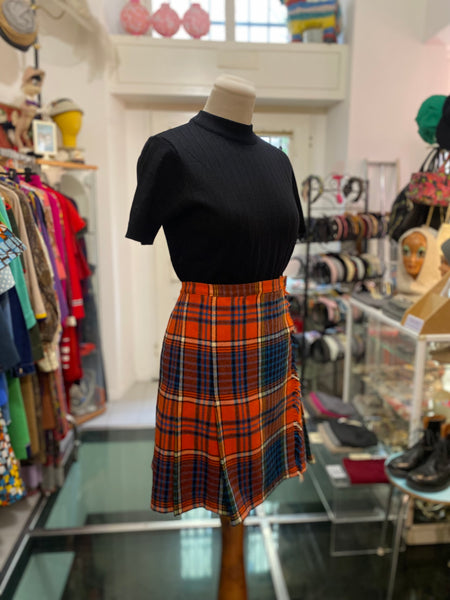 Gonna scozzese rosso geranio