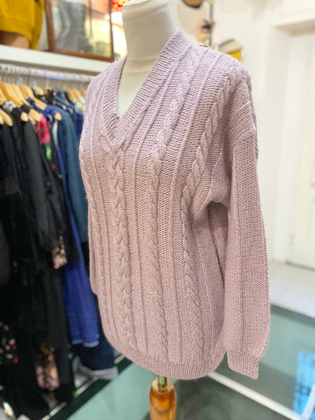 Maglione lilla trecce