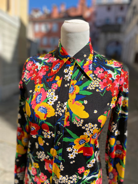 Camicia 70s fiori