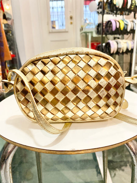 Mini borsetta pelle oro