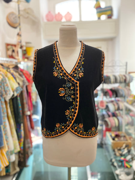 Gilet ricamato a mano 70s