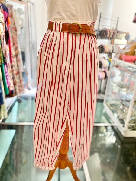 Pantaloni righe bianco rosso
