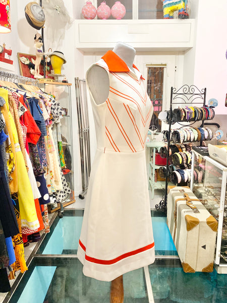 Abito 70s bianco rosso