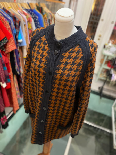 Cardigan 80s pied de poule