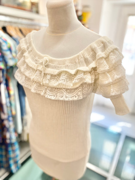 Maglia bianca rouches