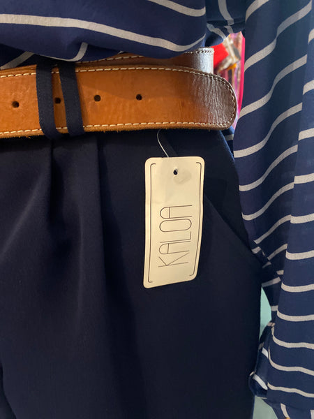 Pantaloni 80s blu pences