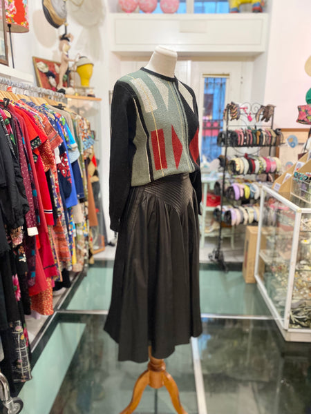 Gonna pantalone pelle 80s