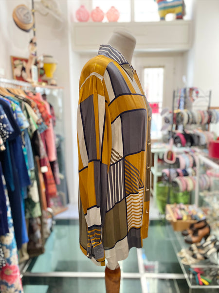 Camicia seta geometria
