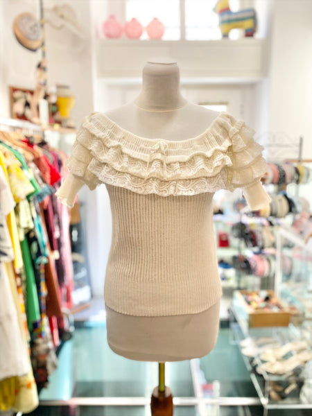 Maglia bianca rouches