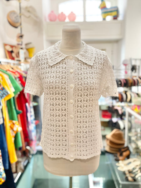 Cardigan bianco uncinetto