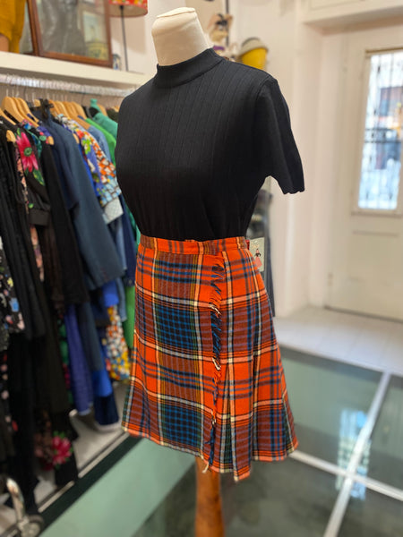 Gonna scozzese rosso geranio