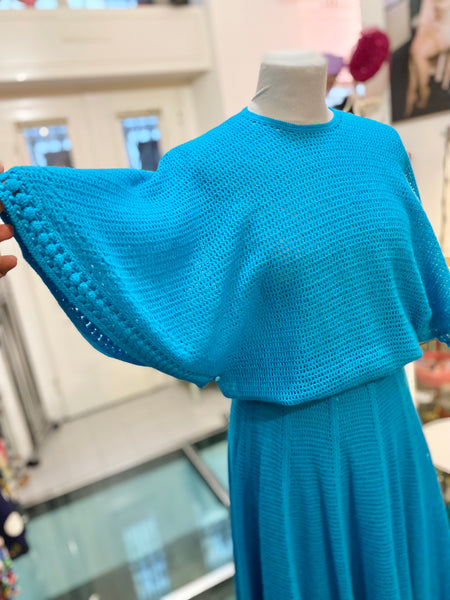 Completo crochet 80s turchese