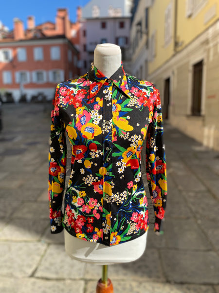 Camicia 70s fiori