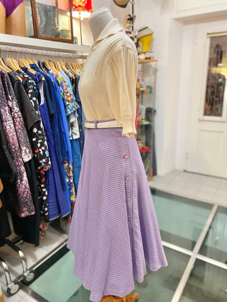 Gonna quadretti lilla