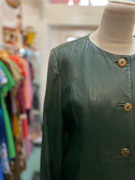 Giacca pelle verde 80s