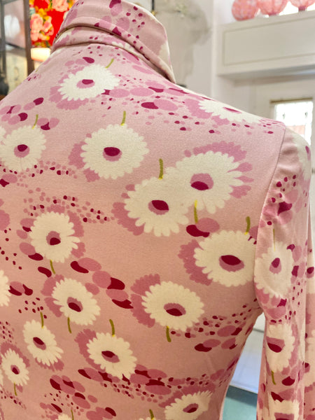 Camicia 70s fiori rosa