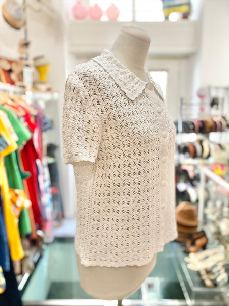 Cardigan bianco uncinetto