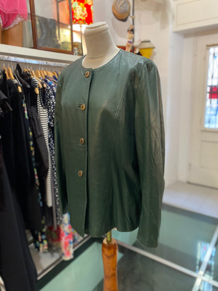 Giacca pelle verde 80s