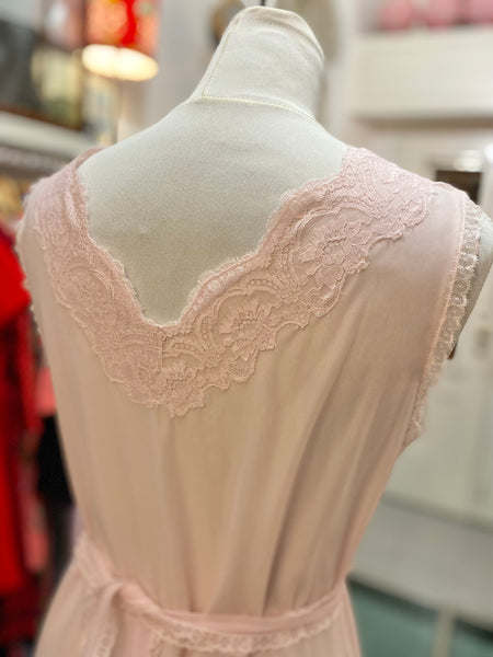 Set camicia da notte e vestaglia rosa baby