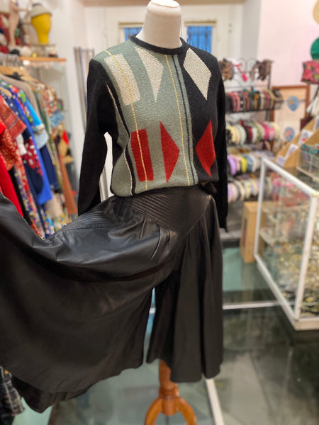 Gonna pantalone pelle 80s