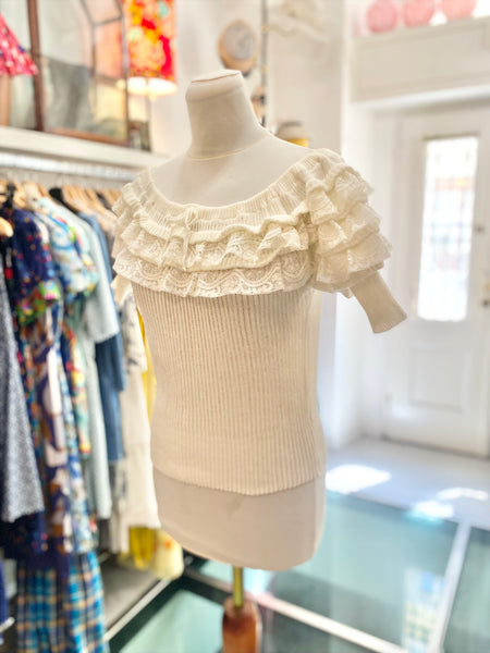 Maglia bianca rouches