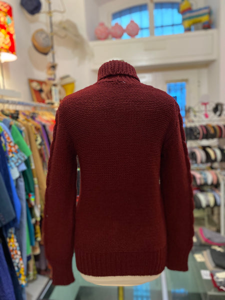 Maglione bordeaux trecce