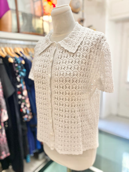 Cardigan bianco uncinetto