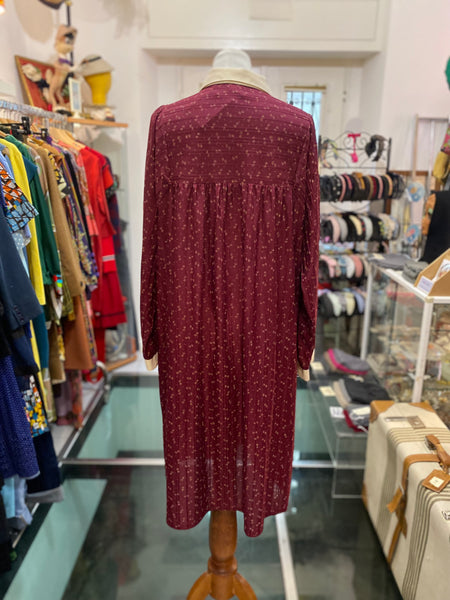 Abito 80s bordeaux colletto