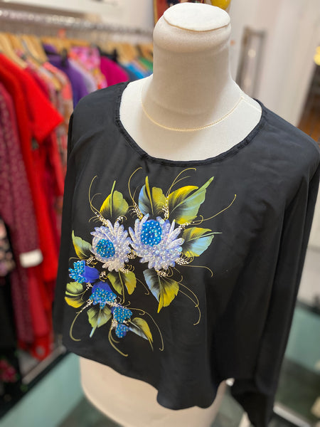 Blusa 80s dipinta a mano