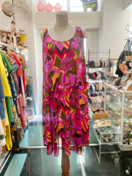 Abito 80s fiori tropical