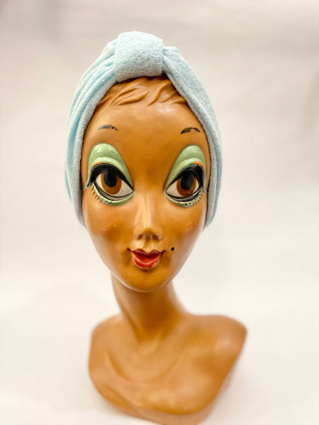 Turbante spugna celeste chiaro