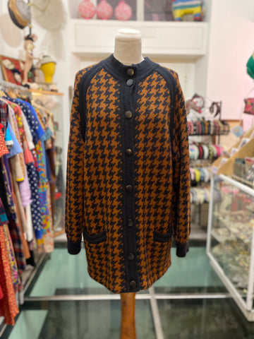 Cardigan 80s pied de poule