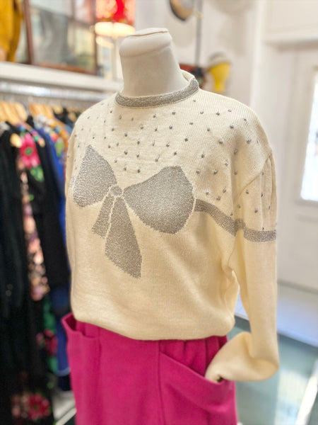 Maglione fiocco lurex