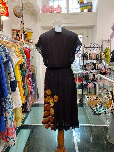 Abito 80s fiori righe