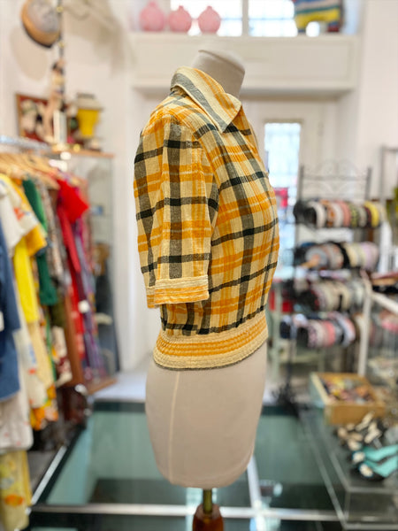 Giacchina 70s scacchi giallo