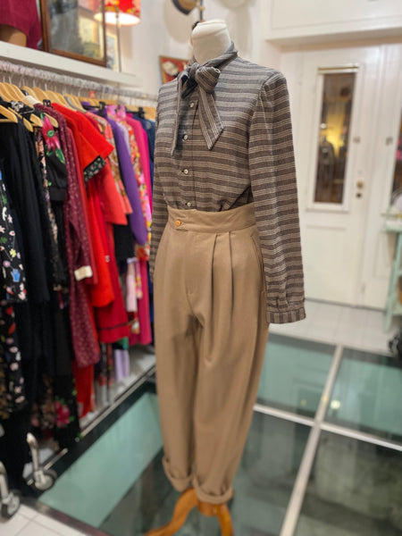Pantaloni 80s beige