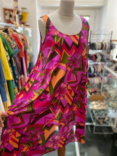 Abito 80s fiori tropical
