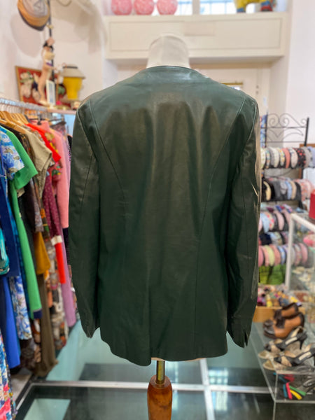 Giacca pelle verde 80s