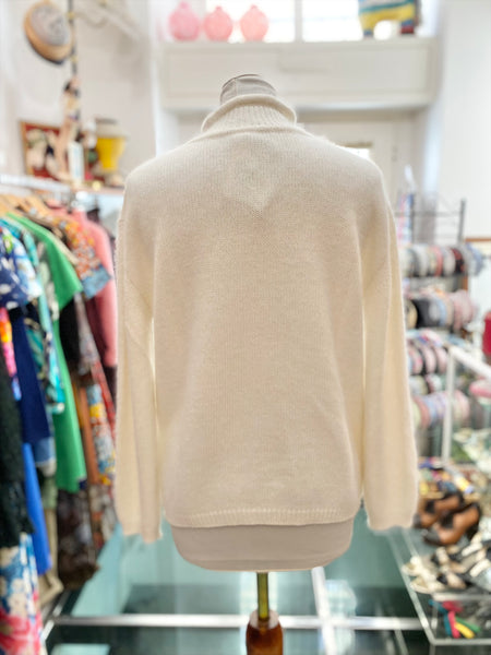 Maglione bianco misto angora