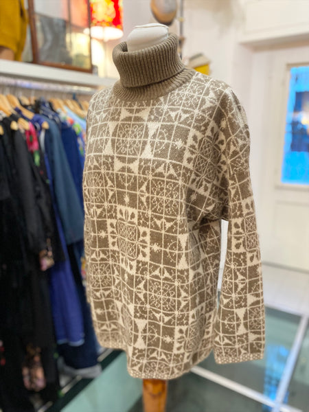 Maglione Benetton piastrelle beige