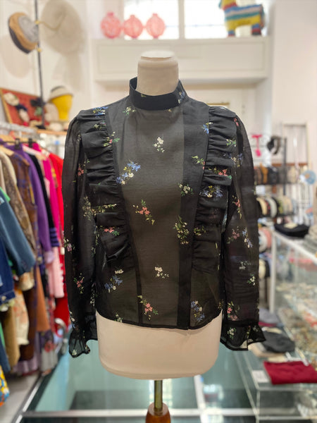 Camicia rouches fiorellini