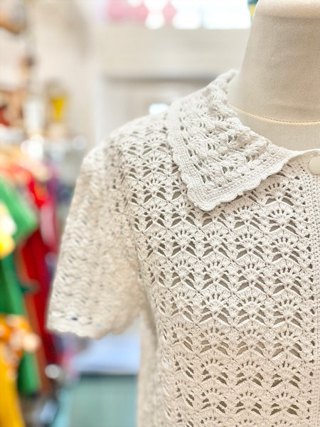 Cardigan bianco uncinetto