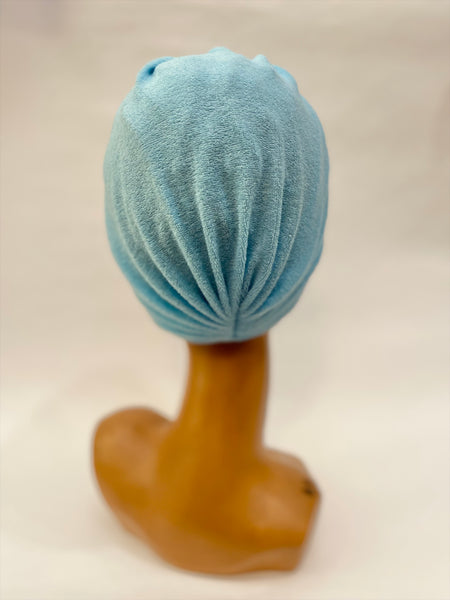 Turbante spugna celeste