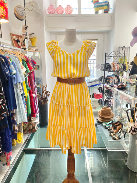 Abito 80s righe giallo