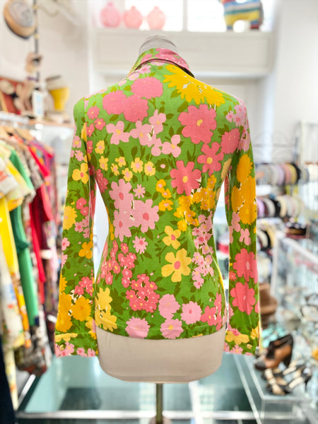 Camicia 70s maglina fiori