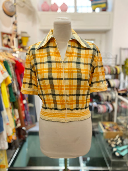 Giacchina 70s scacchi giallo
