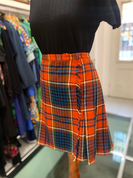 Gonna scozzese rosso geranio