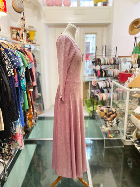 Abito 70s rosa lurex
