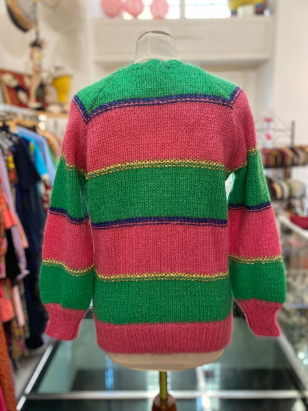 Cardigan fuxia verde