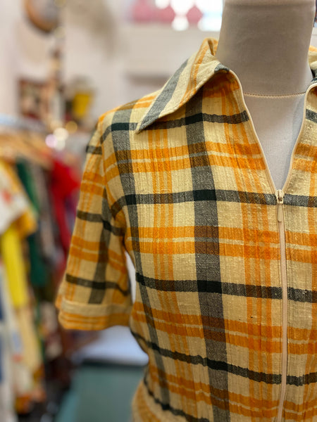 Giacchina 70s scacchi giallo